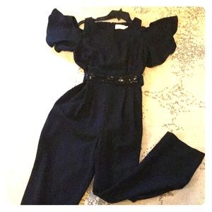 Black crepe jumpsuit